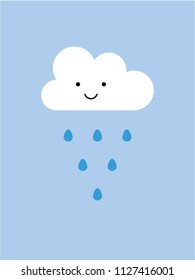 Lovely Cute Rain Cloud Stock Vector (Royalty Free) 1127441228