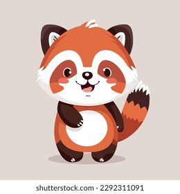 cute happy red panda mascot