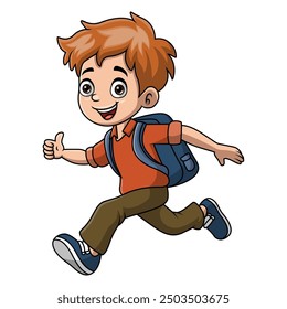 Netter Happy School Boy Cartoon