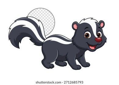Netter, fröhlicher Skunk-Cartoon-Vektor