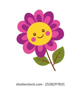 Cute Happy Smile Purple Sunflower Daisy Flower Floral in the Park