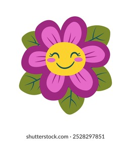 Cute Happy Smile Purple Sunflower Daisy Flower Floral in the Park