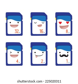 Cute Happy Smiley SD Card Vector