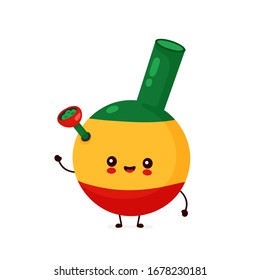 Cute happy smiling bong. Vector cartoon character illustration icon design.Isolated on white background