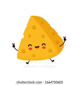 Cute Happy Smiling Cheese Vector Flat Stock Vector (Royalty Free ...