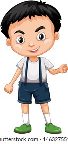 Cute happy smiling child isolated on white background illustration