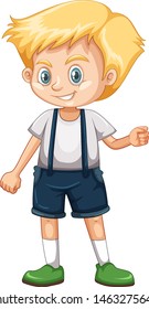 Cute happy smiling child isolated on white background illustration