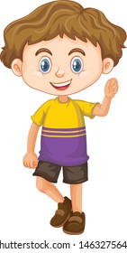 Cute happy smiling child isolated on white background illustration