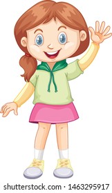 Cute happy smiling child isolated on white background illustration