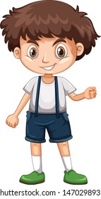 Cute happy smiling child isolated on white background illustration