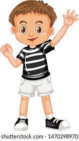 Cute happy smiling child isolated on white background illustration