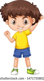 Cute happy smiling child isolated on white background illustration