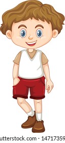 Cute happy smiling child isolated on white background illustration