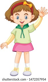 Cute happy smiling child isolated on white background illustration