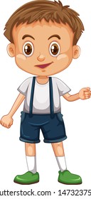 Cute happy smiling child isolated on white background illustration