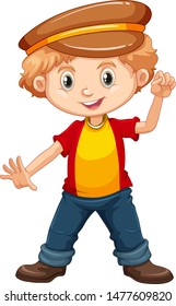 Cute happy smiling child isolated on white background illustration