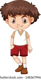 Cute happy smiling child isolated on white background illustration