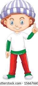 Cute happy smiling child isolated on white background illustration