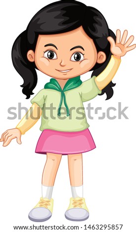 Cute happy smiling child isolated on white background illustration