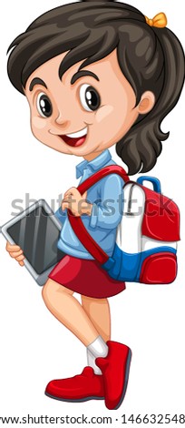 Cute happy smiling child isolated on white background illustration
