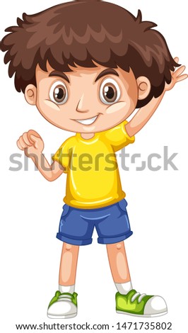 Cute happy smiling child isolated on white background illustration