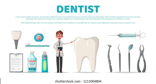 Cute happy smiling doctor. Vector cartoon illustration. Funny characters