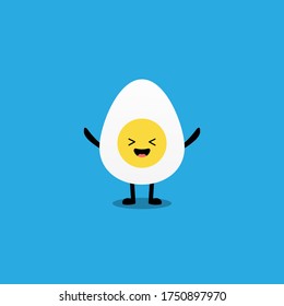 Cute happy smiling egg. Vector cartoon character illustration.