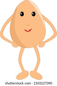 Cute happy and smiling egg vector illustration cartoon