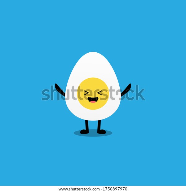 Cute Happy Smiling Egg Vector Cartoon Stock Vector (Royalty Free ...