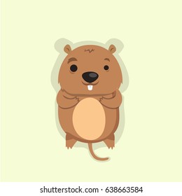 Cute happy smiling mole character.