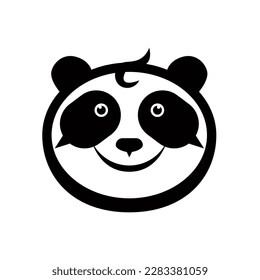 Icono de cabeza de panda sonriente, lindo y feliz