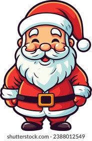 Cute Happy Smiling Santa Cartoon Character Mascot