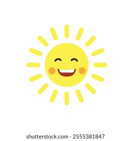 Cute Happy Smiling Sun. Cartoon character.