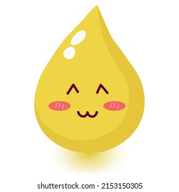 Cute happy smiling urine drop.Vector flat doodle cartoon illustration icon design.Isolated on white background.