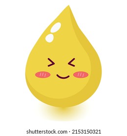 Cute happy smiling urine drop.Vector flat doodle cartoon illustration icon design.Isolated on white background.