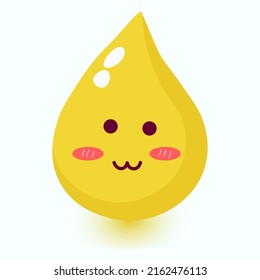 Cute happy smiling urine drop.Vector flat doodle cartoon illustration icon design.Isolated on white background.