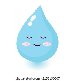 Cute happy smiling water drop meditate character.Vector flat doodle cartoon illustration icon design.Isolated on white background.