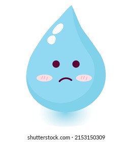 Cuta gota de agua sonriente feliz.Diseño de icono de dibujos animados de dibujos animados planos vectores.Aislado sobre fondo blanco.