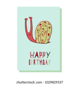 cute happy snail