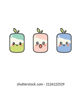 Cute happy soap vector illustration 