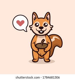 Cute happy squirrel mascot design