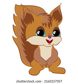 Una ardilla feliz. Ilustración del vector