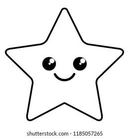 Cute happy star shape icon. Vector illustration design