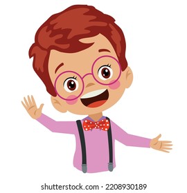 cute happy student with bow tie