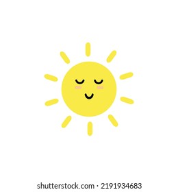 Cute Happy Sun Smiley Face Isolated Stock Vector (royalty Free 