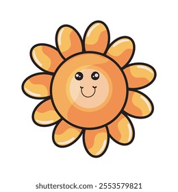 A cute happy sun. vector illustration