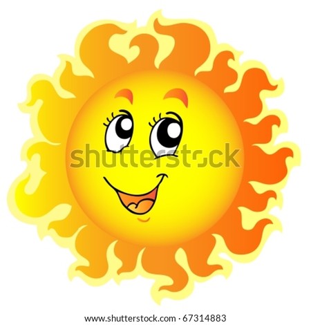 Cute happy Sun - vector illustration.