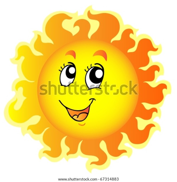 Cute Happy Sun Vector Illustration Stock Vector (Royalty Free) 67314883