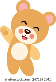 Cute happy teddy bear isolated
