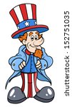 Cute and Happy Uncle Sam Cartoon Vector